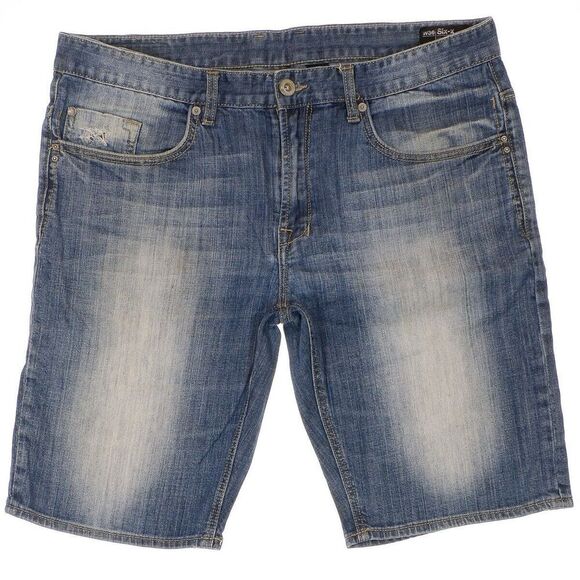 Buffalo David Bitton Six-X Shorts Mens W36 Measures W37 Distressed Blue Denim - Picture 1 of 9